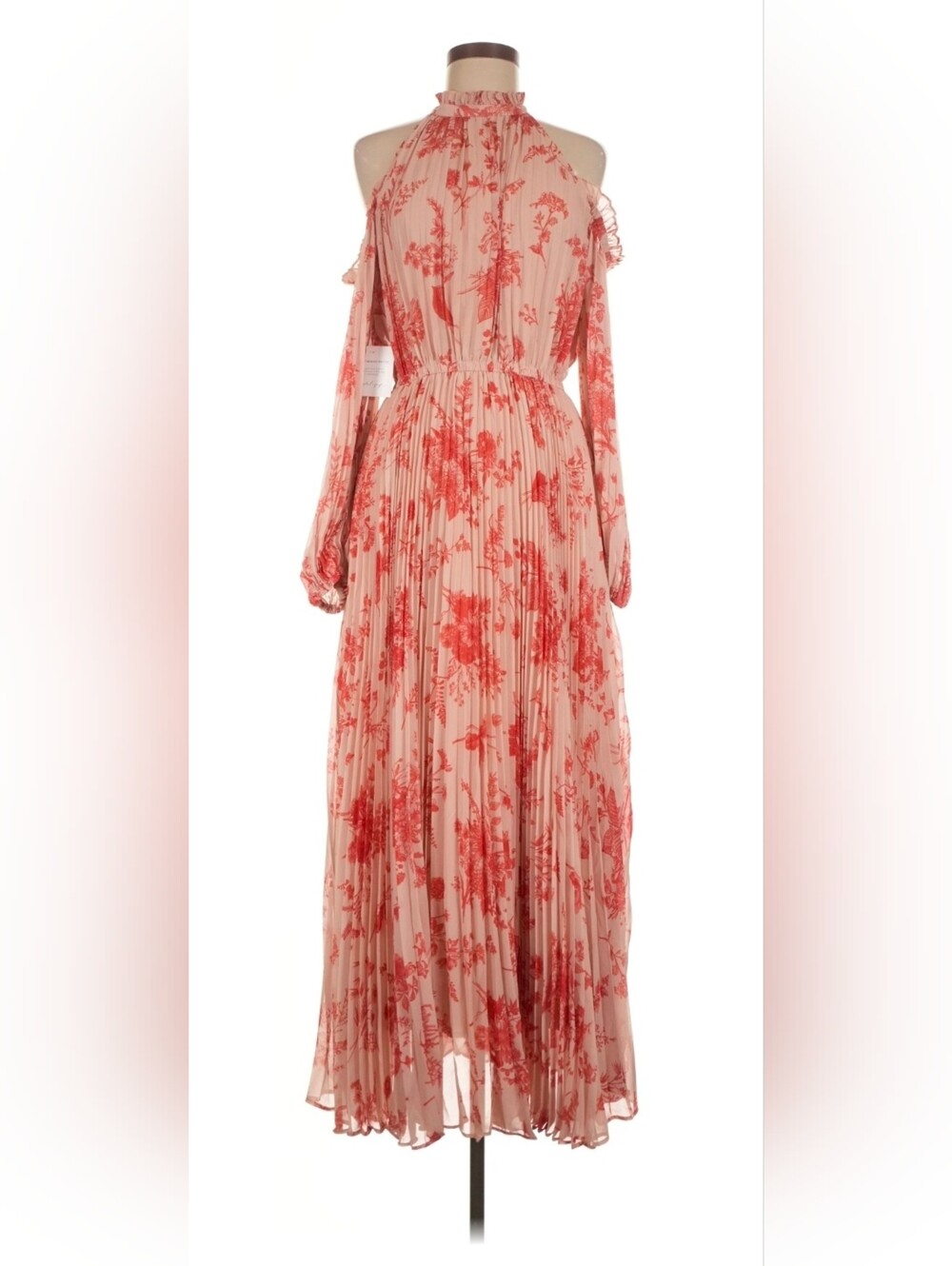 Petal & Pup Cream Maxi Dress with Red Floral Print